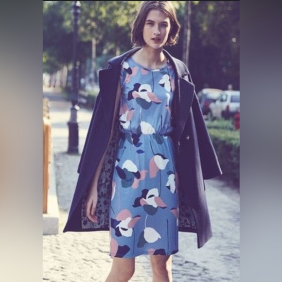 Boden Abstract Floral Modal Jersey Knee Length Dress Casual , size 4 - Picture 8 of 9